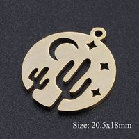 Simple Style Cactus Star Moon Stainless Steel Polishing Plating Gold Plated Jewelry Accessories main image 3