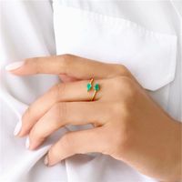 Simple Style Geometric Sterling Silver Plating Inlay Zircon Open Rings main image 5
