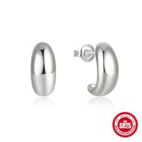 1 Pair Simple Style Solid Color Plating Sterling Silver Ear Studs main image 2