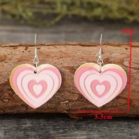 1 Pair Cute Simple Style Heart Shape Printing Pu Leather Drop Earrings main image 2