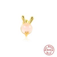 1 Piece Simple Style Rabbit Panda Carrot Plating Sterling Silver Ear Studs main image 5