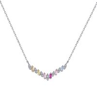 Simple Style Water Droplets Heart Shape Butterfly Sterling Silver Inlay Zircon Necklace sku image 1