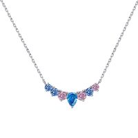 Simple Style Water Droplets Heart Shape Butterfly Sterling Silver Inlay Zircon Necklace sku image 5