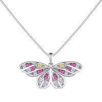 Einfacher Stil Wassertropfen Herzform Schmetterling Sterling Silber Inlay Zirkon Halskette sku image 14
