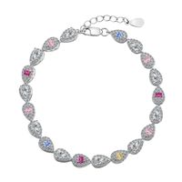 Ig Style Shiny Water Droplets Heart Shape Flower Sterling Silver Inlay Zircon Bracelets sku image 21