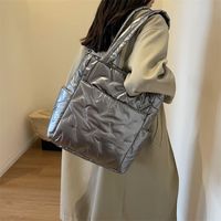 Women's Pearlescent Cotton Solid Color Vacation Sewing Thread Square Zipper Shoulder Bag main image 5