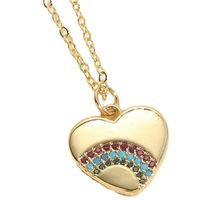 Ig Style Simple Style Heart Shape Sterling Silver Enamel Plating Inlay Zircon Gold Plated Silver Plated Pendant Necklace main image 8