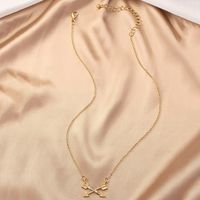 Simple Style Bow And Arrow Alloy Plating Inlay Rhinestones Gold Plated Women's Pendant Necklace main image 3