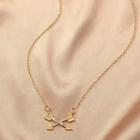 Simple Style Bow And Arrow Alloy Plating Inlay Rhinestones Gold Plated Women's Pendant Necklace main image 5
