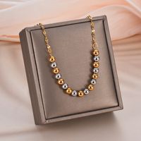 Simple Style Geometric Stainless Steel Beaded Plating Necklace main image 5