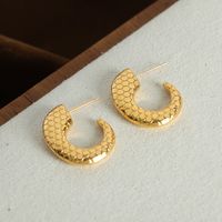1 Pair Casual Simple Style Solid Color Plating Carving Titanium Steel 18k Gold Plated Ear Studs main image 4