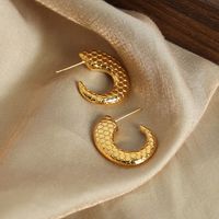 1 Pair Casual Simple Style Solid Color Plating Carving Titanium Steel 18k Gold Plated Ear Studs main image 9