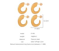 1 Pair Casual Simple Style Solid Color Plating Carving Titanium Steel 18k Gold Plated Ear Studs main image 2