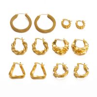 1 Pair Elegant Simple Style Geometric Irregular Plating Stainless Steel Hoop Earrings main image 11