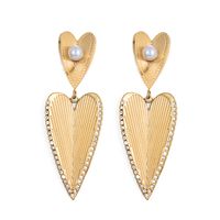 1 Pair Casual Exaggerated Heart Shape Plating Stainless Steel Drop Earrings main image 1