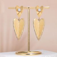 1 Pair Casual Exaggerated Heart Shape Plating Stainless Steel Drop Earrings main image 4