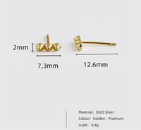 1 Pair Simple Style Geometric Plating Sterling Silver 18k Gold Plated White Gold Plated Ear Studs main image 2