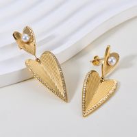 1 Pair Casual Exaggerated Heart Shape Plating Stainless Steel Drop Earrings main image 3