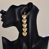 1 Pair Simple Style Heart Shape Plating Stainless Steel Drop Earrings main image 6