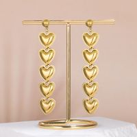 1 Pair Simple Style Heart Shape Plating Stainless Steel Drop Earrings main image 1