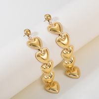 1 Pair Simple Style Heart Shape Plating Stainless Steel Drop Earrings main image 4