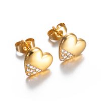 1 Pair Simple Style Heart Shape Stainless Steel Drop Earrings sku image 2