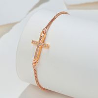Ig Style Cross Copper Plating 18k Gold Plated Bracelets sku image 1