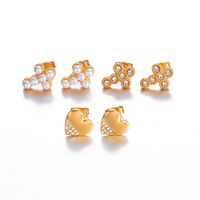 1 Pair Simple Style Heart Shape Stainless Steel Drop Earrings main image 3