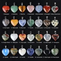 Simple Style Heart Shape Natural Stone Opal Polishing Charms main image 5