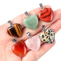 Simple Style Heart Shape Natural Stone Opal Polishing Charms main image 3