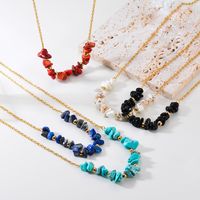 Simple Style Irregular Stainless Steel Natural Stone Necklace main image 4