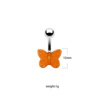 Cute Butterfly Stainless Steel Arylic White Gold Plated Belly Ring In Bulk main image 2