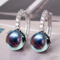 1 Pair Simple Style Round Inlay Copper Artificial Pearls Zircon Earrings main image 1