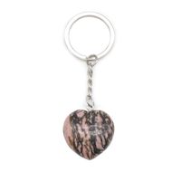 Simple Style Heart Shape Natural Stone Polishing Crystal Keychain main image 4