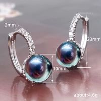1 Pair Simple Style Round Inlay Copper Artificial Pearls Zircon Earrings main image 2