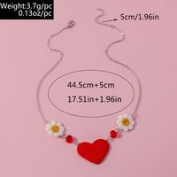 Romantic Heart Shape Flower Knit Zinc Alloy Valentine's Day Women's Pendant Necklace main image 10