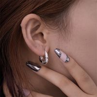 1 Pair Simple Style Geometric Plating Stainless Steel Hoop Earrings Drop Earrings main image 9