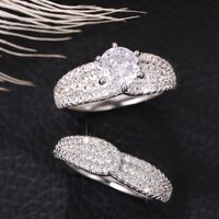 Ig Style Shiny Solid Color Copper Inlay Zircon Rings main image 5