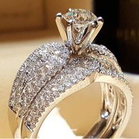 Ig Style Shiny Solid Color Copper Inlay Zircon Rings main image 1