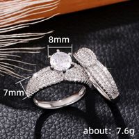 Ig Style Shiny Solid Color Copper Inlay Zircon Rings main image 2