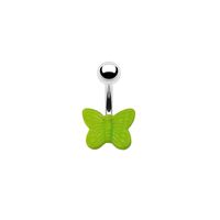 Cute Butterfly Stainless Steel Arylic White Gold Plated Belly Ring In Bulk sku image 4