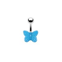 Cute Butterfly Stainless Steel Arylic White Gold Plated Belly Ring In Bulk sku image 7