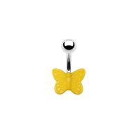 Cute Butterfly Stainless Steel Arylic White Gold Plated Belly Ring In Bulk sku image 6