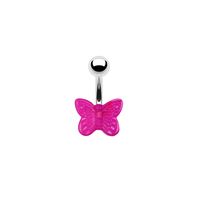 Cute Butterfly Stainless Steel Arylic White Gold Plated Belly Ring In Bulk sku image 5