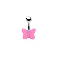 Cute Butterfly Stainless Steel Arylic White Gold Plated Belly Ring In Bulk sku image 8