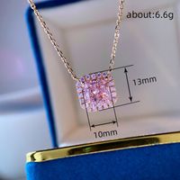 Shiny Square Copper Inlay Zircon Rings Earrings Necklace main image 2