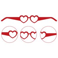 Valentine's Day Cute Sweet Heart Shape Paper Party Glasses main image 3