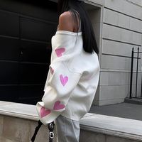 Women's Sweater Long Sleeve Sweaters & Cardigans Elegant Streetwear Heart Shape main image 2