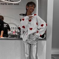 Women's Sweater Long Sleeve Sweaters & Cardigans Streetwear Heart Shape sku image 7