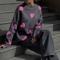 Women's Sweater Long Sleeve Sweaters & Cardigans Streetwear Heart Shape sku image 19